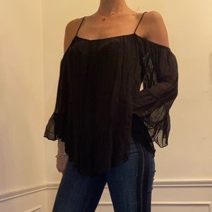 Zara sheer black top